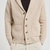 Cardigan uomo collo sciallato sabbia CS3MLT W5CP931 FILIPPO DE LAURENTIS 