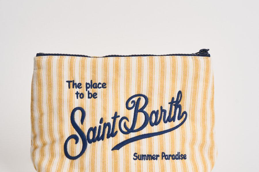 Pochette donna Aline in cotone a righe gialla ALINECOTTON 03166L MC2 SAINT BARTH 