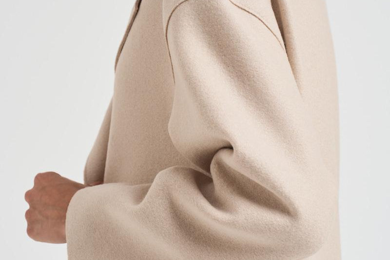 Cappotto donna doppiopetto panna AC1487 MLK120 HARRIS WHARF LONDON 