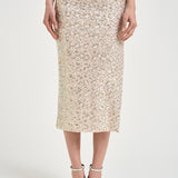 Gonna donna full paillettes cipria 609GO UNICA ACTUALEE 