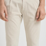 Pantalone uomo con pence in velluto a coste panna RETRO DV0500XLATTE BERWICH 