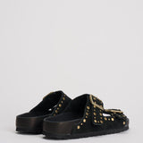 Sandalo donna Arizona nero con borchie oro<BR/> 1027855 BLACK BIRKENSTOCK 