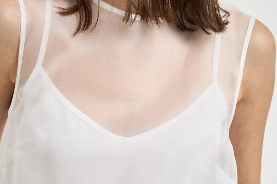 Top donna bianco dettaglio trasparente D313076 SHAKE001 P.a.r.o.s.h. 