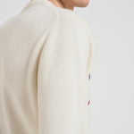 Maglia uomo girocollo con ricamo Courmayeur panna HERON COURMAD10EMB MC2 SAINT BARTH 