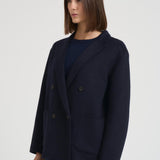 Cappotto donna corto doppiopetto blu notte MERYL NAVY BLUE ACCADEMIE TESSILI 