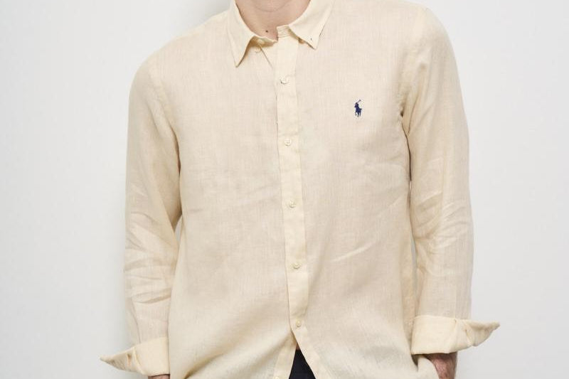 Camicia uomo in lino crema 710968915 005 RALPH LAUREN 
