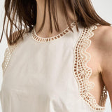 Top donna avorio con ricami 14600 0038 FORTE FORTE 