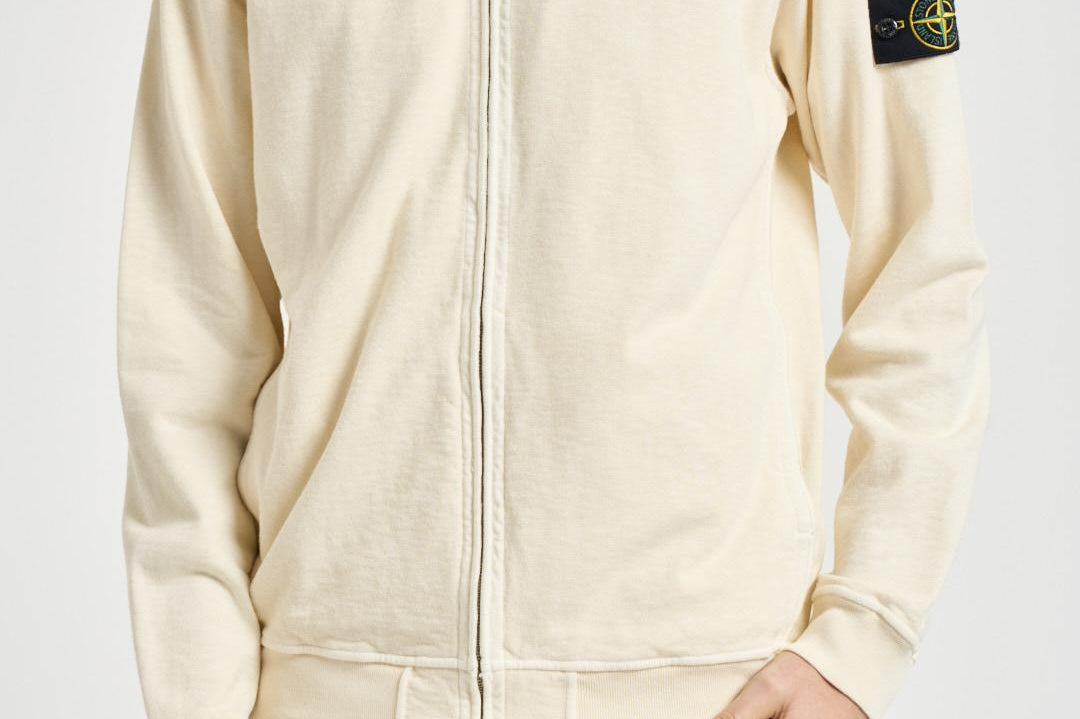 Felpa uomo con cappuccio crema 6100032 S0060V0193 STONE ISLAND 