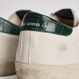 Sneakers uomo Super-star bianca e verde GMF00101 F00811310502 GOLDEN GOOSE 