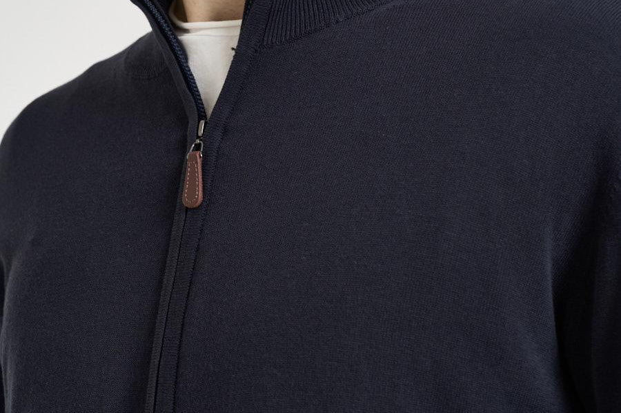 Maglia uomo fullzip blu notte M040224 151 ACCADEMIE TESSILI 