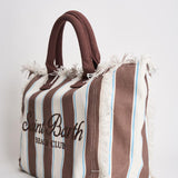 Borsa donna Vanity a righe bianca  marrone VANITY 02597L MC2 SAINT BARTH 