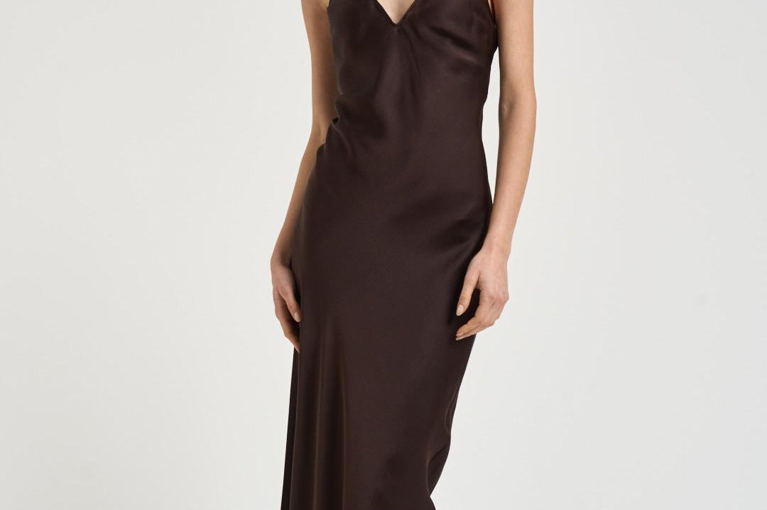 Abito donna Laurel lungo marrone 11285 BWN43DEEPBROWN ANINE BING 