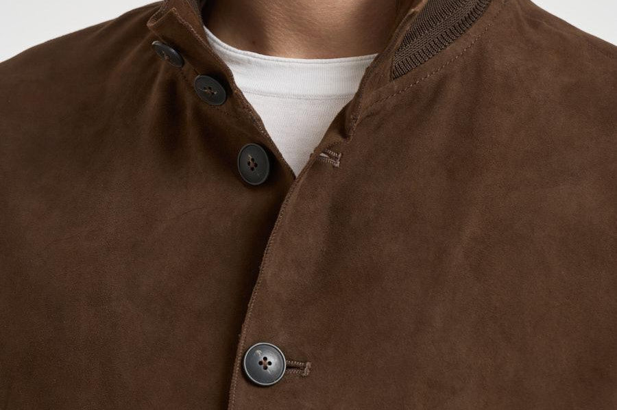 Giubbotto uomo in suede marrone RIVERSIDE SUEDE126 THE JACK LEATHERS 