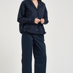 Camicia donna over blu notte L6SK18 N08 LIVIANA CONTI 