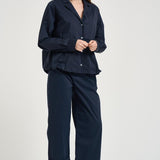 Camicia donna over blu notte L6SK18 N08 LIVIANA CONTI 