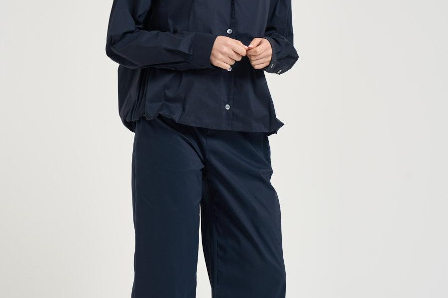 Camicia donna over blu notte L6SK18 N08 LIVIANA CONTI 