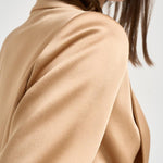 Blazer donna in raso crema dorato 14547 1012 FORTE FORTE 