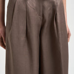 Pantalone donna a vita alta tortora A04143 01926151 PESERICO 