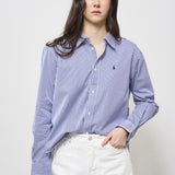 Camicia donna a righe celeste 211891419 001 RALPH LAUREN 