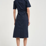 Abito donna midi drappeggiato blu notte L6SK30 N08 LIVIANA CONTI 