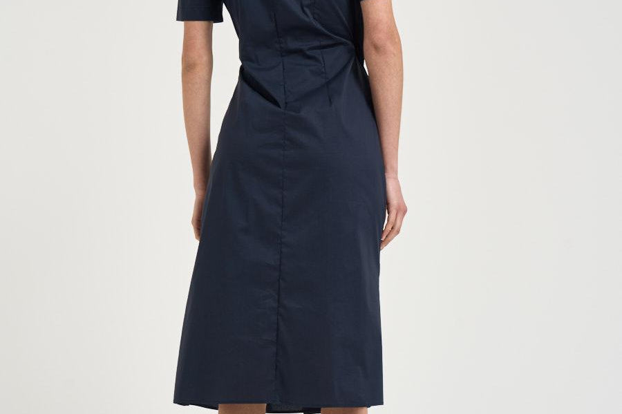 Abito donna midi drappeggiato blu notte L6SK30 N08 LIVIANA CONTI 