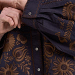 Blusa donna ricamata a mano marrone MATIAS BIGBLOUSENAVY ANTIK BATIK 