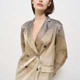 Giacca donna doppiopetto in seta Adastrgum beige 12226 514923 PIERRE-LOUIS MASCIA 