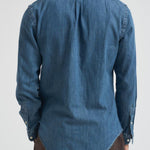 Camicia uomo in denim scuro Custom-Fit 710548539 001 RALPH LAUREN 
