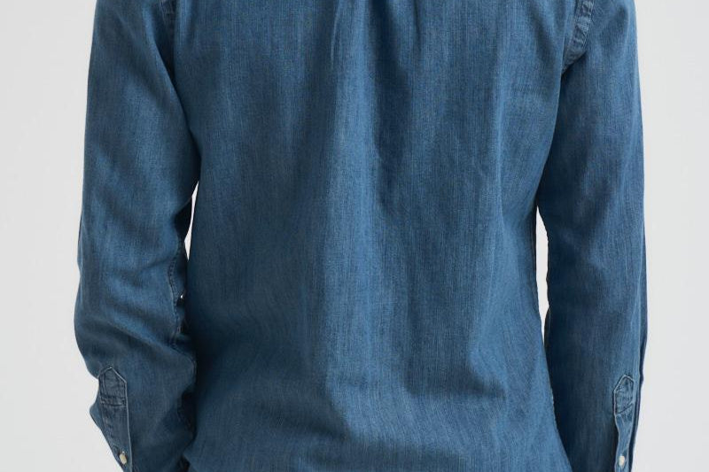 Camicia uomo in denim scuro Custom-Fit 710548539 001 RALPH LAUREN 