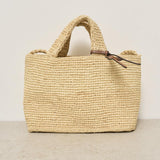 Borsa donna a mano in rafia beige V8.8DV NATURAL MANEBI' 
