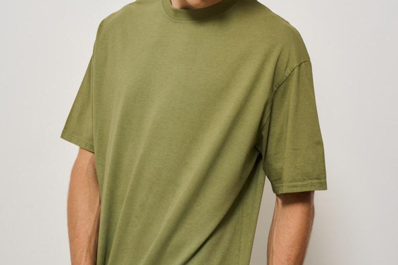 T-shirt uomo girocollo verde AMU037CL03 C0112 AMISH 