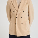 Giacca uomo doppiopetto in velluto panna CN4963 G1058 CIRCOLO 1901 