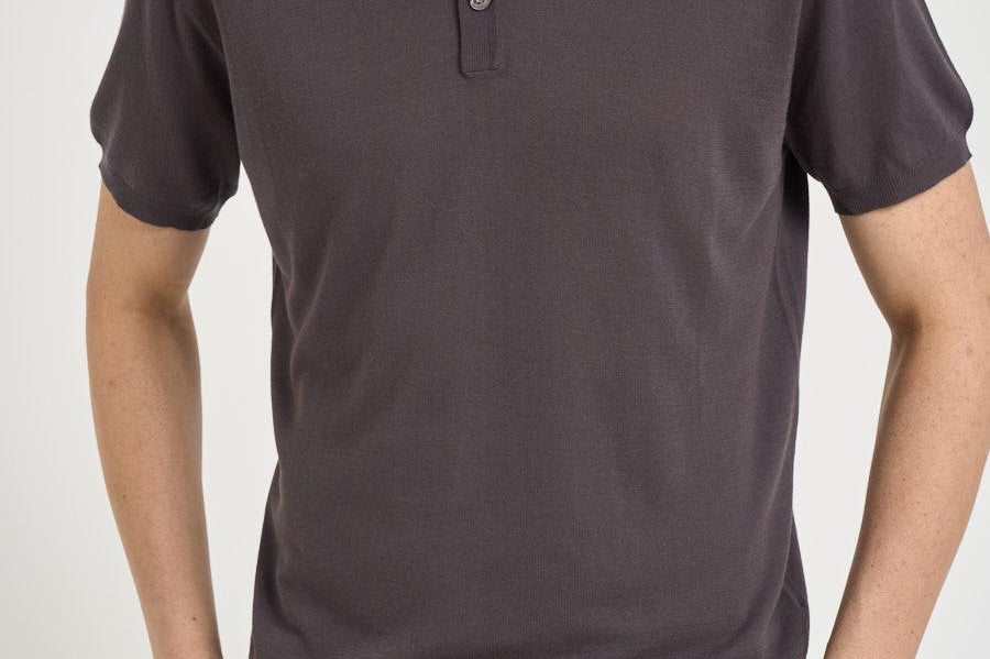 Polo uomo in maglia grigio antracite M060526 197 ACCADEMIE TESSILI 