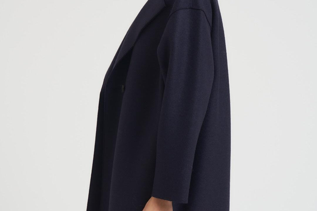 Cappotto donna doppiopetto blu AC1487 MLK358 HARRIS WHARF LONDON 