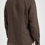 Camicia uomo "Pamplona" in lino marrone LINEN 18H MC2 SAINT BARTH 