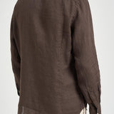 Camicia uomo "Pamplona" in lino marrone LINEN 18H MC2 SAINT BARTH 