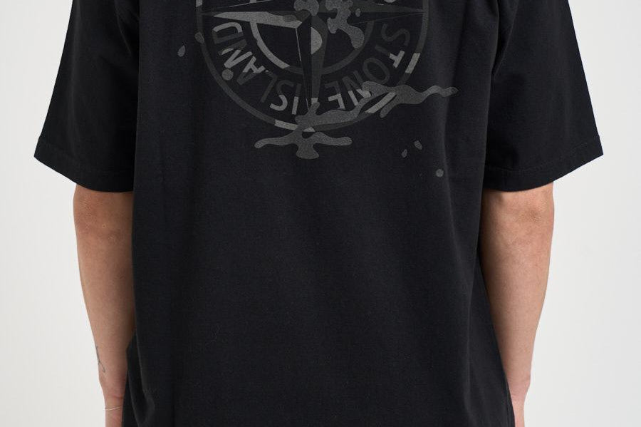 T-shirt uomo con stampa nera 2100001 S0E14V0029 STONE ISLAND 