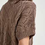 Maglia donna traforata marrone A99079F03 09110149 PESERICO 