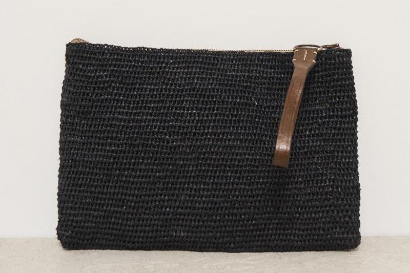 Pochette donna Ampy in rafia nera AMPY BLACK IBELIV 