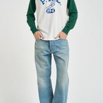 T-shirt uomo a manica lunga con stampa bianca e verde 710B13484 001 RALPH LAUREN 