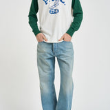 T-shirt uomo a manica lunga con stampa bianca e verde 710B13484 001 RALPH LAUREN 