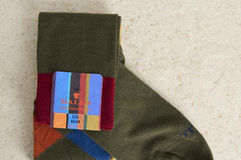 Calze uomo fantasia verde militare AP511567 14647MILITARE GALLO 