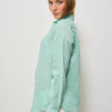 Camicia donna in lino verde acqua 211970730 013 RALPH LAUREN 