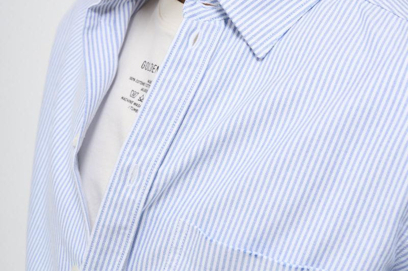 Camicia uomo Oxford celeste GMP00246 P00054880197 GOLDEN GOOSE 