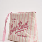 Pochette donna Aline in cotone a righe rosa ALINECOTTON 00239L MC2 SAINT BARTH 