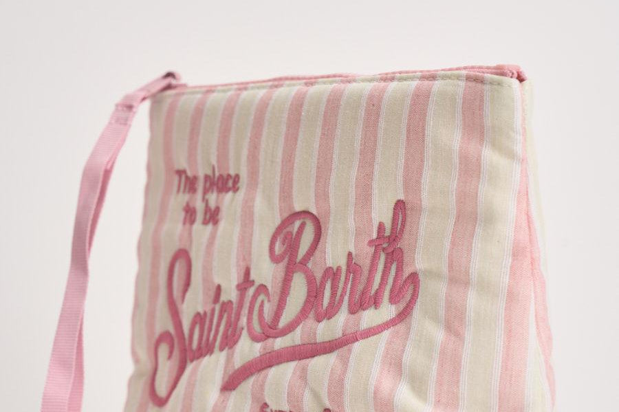 Pochette donna Aline in cotone a righe rosa ALINECOTTON 00239L MC2 SAINT BARTH 