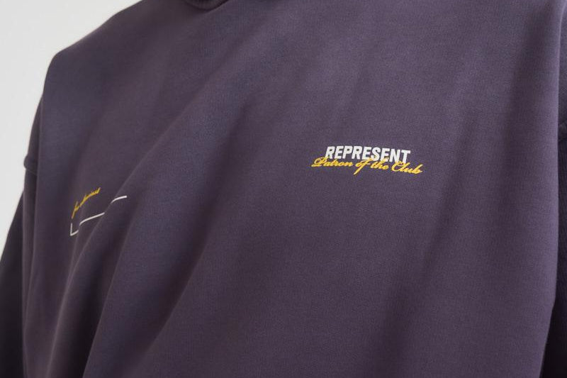 Felpa uomo con cappuccio viola MLM4270 PLUM REPRESENT 