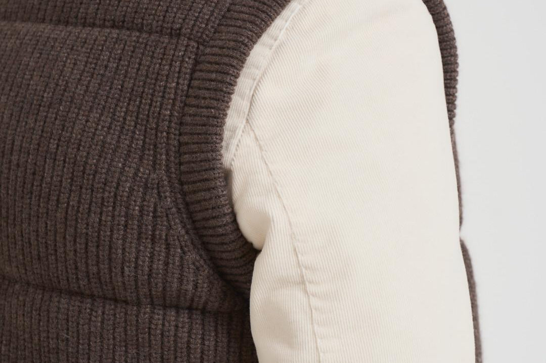 Gilet uomo a coste marrone LEEDSKNIT 13NUT MC2 SAINT BARTH 