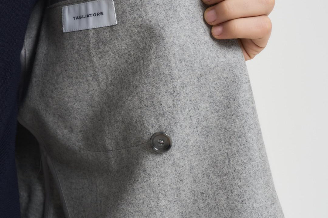 Giacca uomo doppiopetto in lana grigia 1SMC20K 070039P3041 TAGLIATORE 