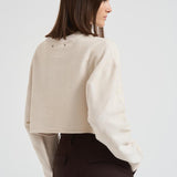 Maglia donna cropped panna GWP02203 P00212211616 GOLDEN GOOSE 